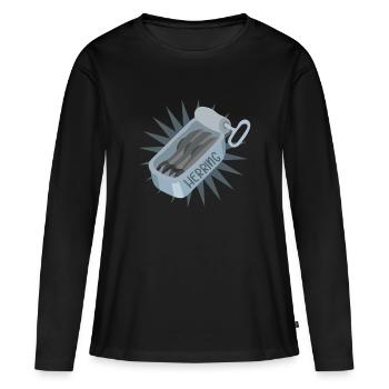 Sardines de hareng - T-shirt manches longues Premium bio Femme - noir - Devant - Julia (174cm)
