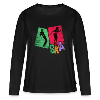 Cadeau de musique ska - T-shirt manches longues Premium bio Femme - noir - Devant - Julia (174cm)