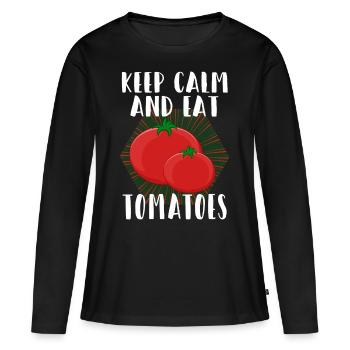 tomate - T-shirt manches longues Premium bio Femme - noir - Devant - Julia (174cm)