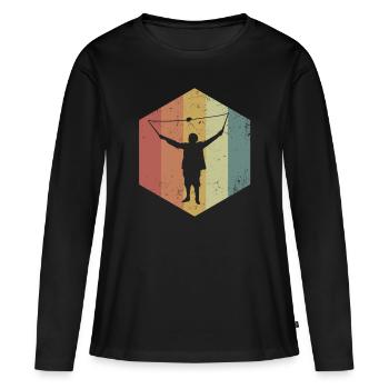 Diabolo - Frauen Premium Bio Langarmshirt - Schwarz - Vorne - Julia (174cm)