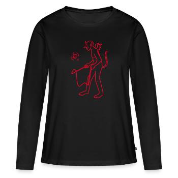 diabolo - T-shirt manches longues Premium bio Femme - noir - Devant - Julia (174cm)