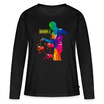 diabolo - T-shirt manches longues Premium bio Femme - noir - Devant - Julia (174cm)