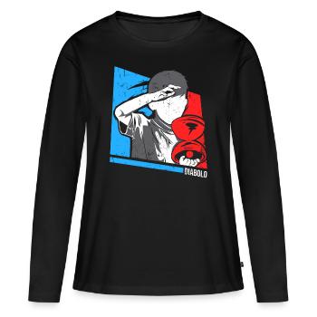 diabolo - T-shirt manches longues Premium bio Femme - noir - Devant - Julia (174cm)