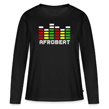Afro Beat - T-shirt manches longues Premium bio Femme - noir - Devant - Julia (174cm)
