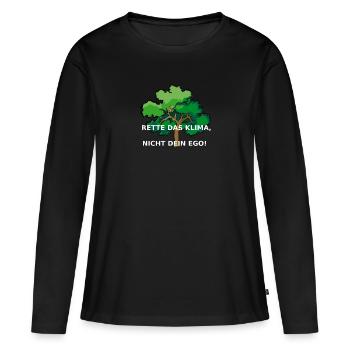 Sauvez le climat, pas votre ego ! - T-shirt manches longues Premium bio Femme - noir - Devant - Julia (174cm)