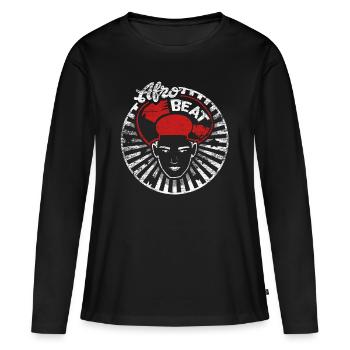 Afro Beat - T-shirt manches longues Premium bio Femme - noir - Devant - Julia (174cm)
