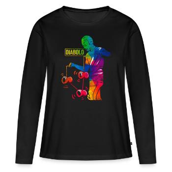 Diabolo - T-shirt manches longues Premium bio Femme - noir - Devant - Julia (174cm)
