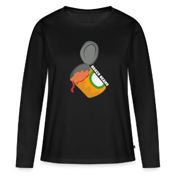 haricots en conserve - T-shirt manches longues Premium bio Femme - noir - Devant - Julia (174cm)