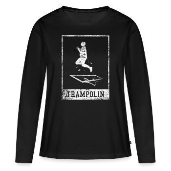 Cadeau tremplin trampoline - T-shirt manches longues Premium bio Femme - noir - Devant - Julia (174cm)