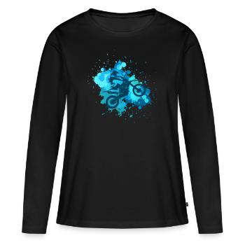 Motocross Splatter Dirt Bike Riders Racing - T-shirt manches longues Premium bio Femme - noir - Devant - Julia (174cm)