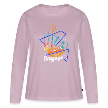 Cornemuse Polygone - T-shirt manches longues Premium bio Femme - rose poudré - Devant - Julia (174cm)