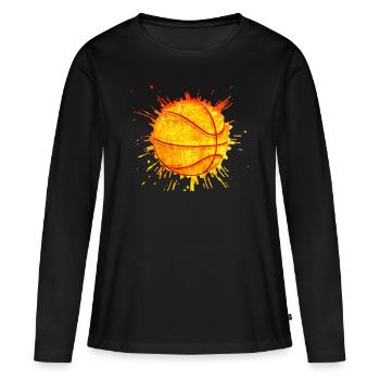 Basket Sport Rebond Cadeaux Basket - T-shirt manches longues Premium bio Femme - noir - Devant - Julia (174cm)