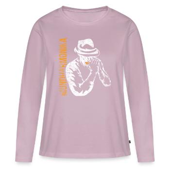 harmonica - T-shirt manches longues Premium bio Femme - rose poudré - Devant - Julia (174cm)