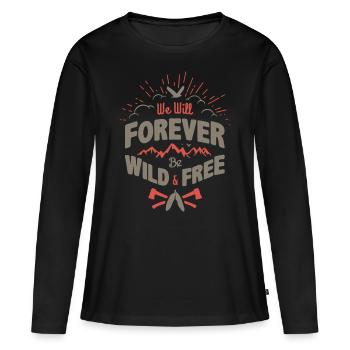 liberté - T-shirt manches longues Premium bio Femme - noir - Devant - Julia (174cm)