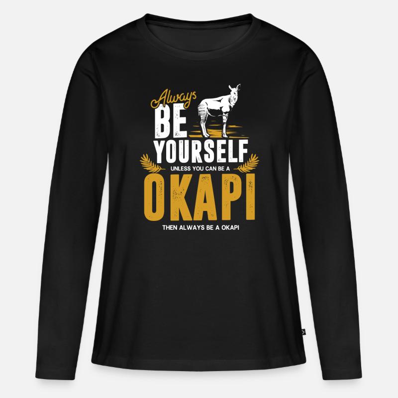 Okapi - Frauen Premium Bio Langarmshirt - Schwarz