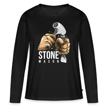 tailleur de pierre - T-shirt manches longues Premium bio Femme - noir - Devant - Julia (174cm)