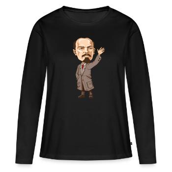Vladimir Lénine - T-shirt manches longues Premium bio Femme - noir - Devant - Julia (174cm)