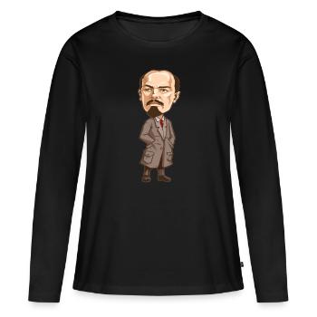 Vladimir Lénine - T-shirt manches longues Premium bio Femme - noir - Devant - Julia (174cm)