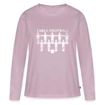 Cadeau de baby-foot - T-shirt manches longues Premium bio Femme - rose poudré - Devant - Julia (174cm)