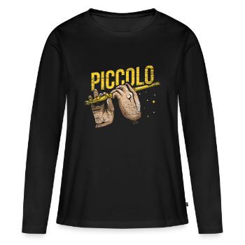 Cadeau Piccolo - T-shirt manches longues Premium bio Femme - noir - Devant - Julia (174cm)