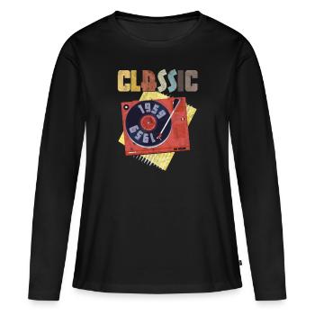 Classique 1959 Bébé 61 st Anniversaire Retro Party - T-shirt manches longues Premium bio Femme - noir - Devant - Julia (174cm)