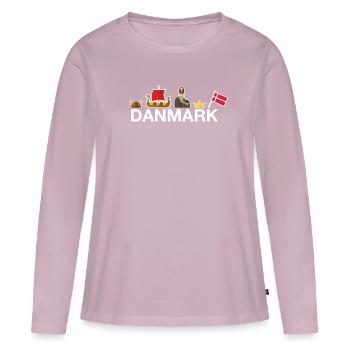 DANMARK Dänemark Strand Urlaub Dünen Meer - Frauen Premium Bio Langarmshirt - Altrosa - Vorne - Julia (174cm)