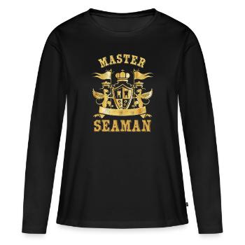 Navire marchand de la marine de guerre - T-shirt manches longues Premium bio Femme - noir - Devant - Julia (174cm)