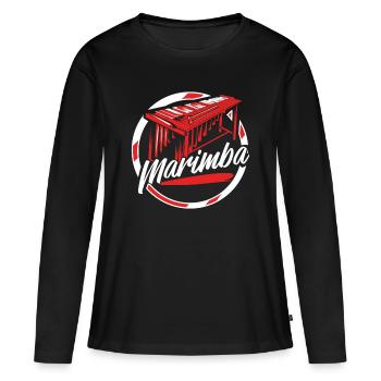 Marimba - Frauen Premium Bio Langarmshirt - Schwarz - Vorne - Julia (174cm)