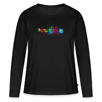 Flöte Querflöte Musiker Geschenke - Frauen Premium Bio Langarmshirt - Schwarz - Vorne - Julia (174cm)
