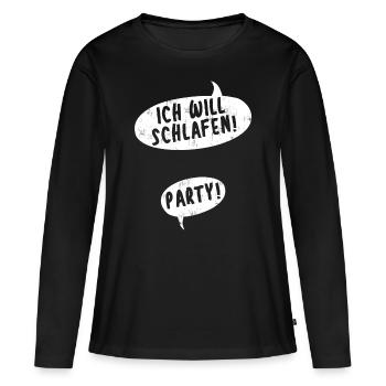 Grossesse enceinte drôle dire bébé - T-shirt manches longues Premium bio Femme - noir - Devant - Julia (174cm)
