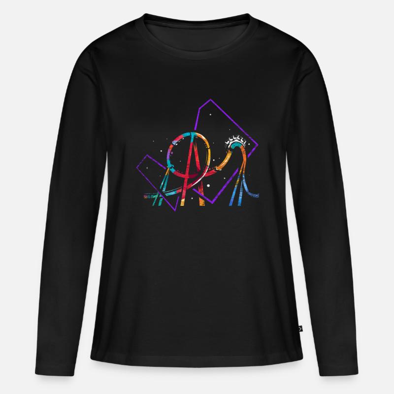 Achterbahn Polygon Geschenk - Frauen Premium Bio Langarmshirt - Schwarz