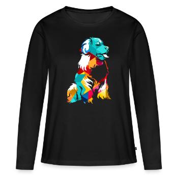Bovin bernois - T-shirt manches longues Premium bio Femme - noir - Devant - Julia (174cm)