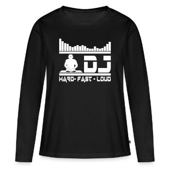 DJ EQUALIZER HARD FAST LOUD - T-shirt manches longues Premium bio Femme - noir - Devant - Julia (174cm)