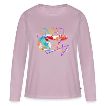 Ratte Polygon - Frauen Premium Bio Langarmshirt - Altrosa - Vorne - Julia (174cm)