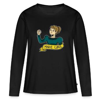 Marie Curie - T-shirt manches longues Premium bio Femme - noir - Devant - Julia (174cm)
