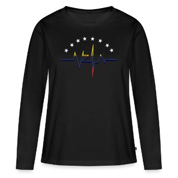 Coup de coeur Venezuela - T-shirt manches longues Premium bio Femme - noir - Devant - Julia (174cm)