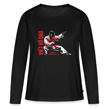 Viet Vo Dao - T-shirt manches longues Premium bio Femme - noir - Devant - Julia (174cm)