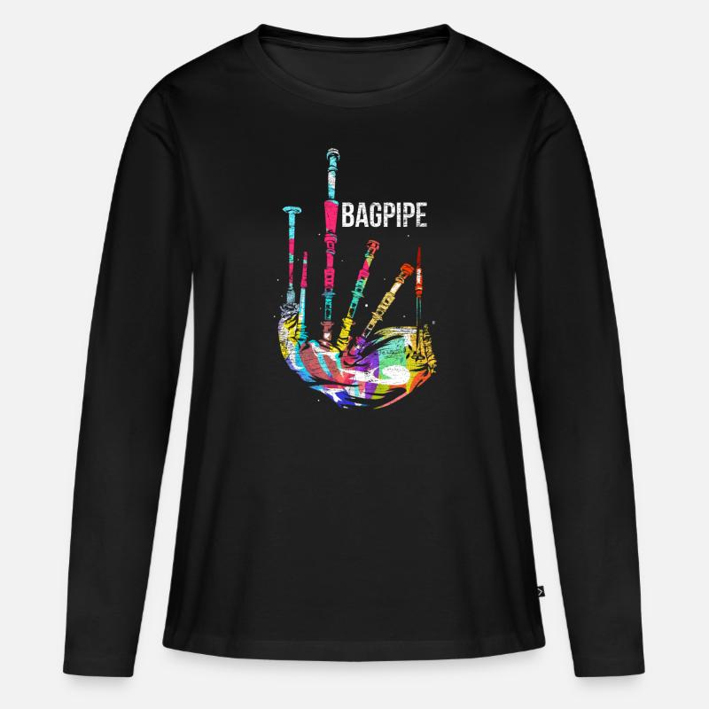 Dudelsack Geschenk - Frauen Premium Bio Langarmshirt - Schwarz