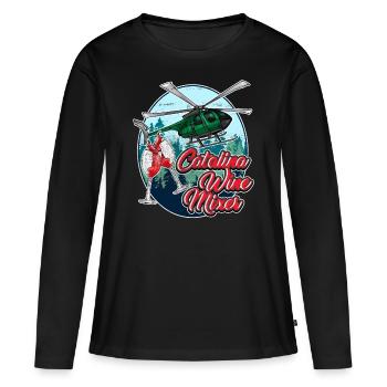 Vin Catalina Mixer cadeau - T-shirt manches longues Premium bio Femme - noir - Devant - Julia (174cm)