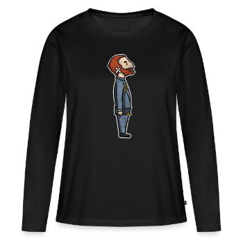 Van Gogh Sonnenblume - Frauen Premium Bio Langarmshirt - Schwarz - Vorne - Julia (174cm)