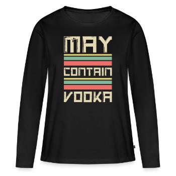 May Contain vodka idée cadeau pour les fans de vodka - T-shirt manches longues Premium bio Femme - noir - Devant - Julia (174cm)