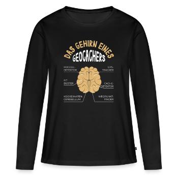 Geochcacher Geocaching Natur Hobby Fan Geschenk - Frauen Premium Bio Langarmshirt - Schwarz - Vorne - Julia (174cm)