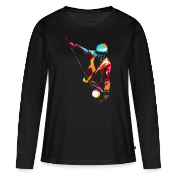 diabolo - T-shirt manches longues Premium bio Femme - noir - Devant - Julia (174cm)