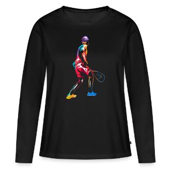 Squash - T-shirt manches longues Premium bio Femme - noir - Devant - Julia (174cm)