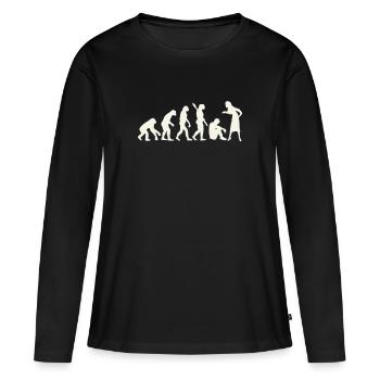 célibataire - T-shirt manches longues Premium bio Femme - noir - Devant - Julia (174cm)