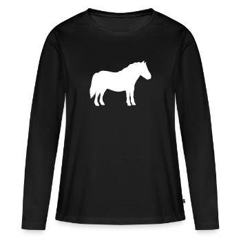 chevaux - T-shirt manches longues Premium bio Femme - noir - Devant - Julia (174cm)