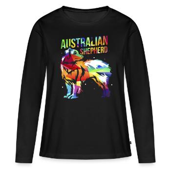 Australian Shepherd - Frauen Premium Bio Langarmshirt - Schwarz - Vorne - Julia (174cm)