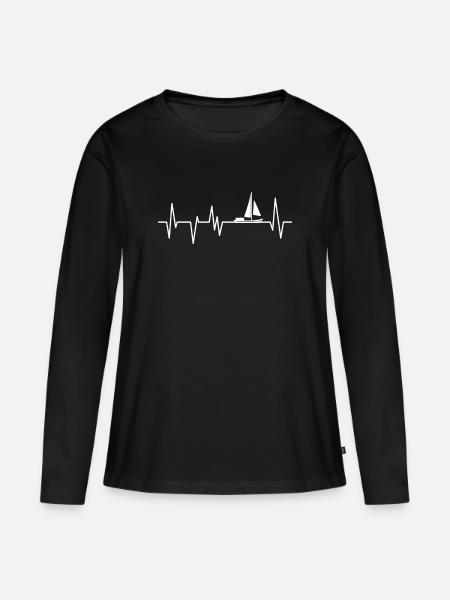 Segler Segeln Segelboot - Frauen Premium Bio Langarmshirt - Schwarz