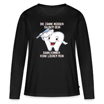 Tooth Fairy ZFA Tooth Toothbrush Dental Gift - Women's Premium Organic Long Sleeve Shirt - black - Front - Julia (174cm)