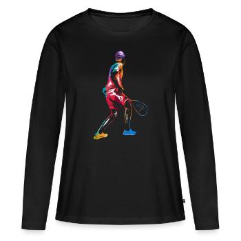 Squash - T-shirt manches longues Premium bio Femme - noir - Devant - Julia (174cm)